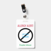 パーソナライズな食物アレルギー警報は医学警報をからかいます バッジ (Front with Clip)