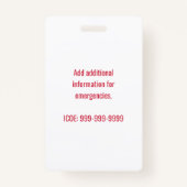 パーソナライズな食物アレルギー警報は医学警報をからかいます バッジ (裏面)