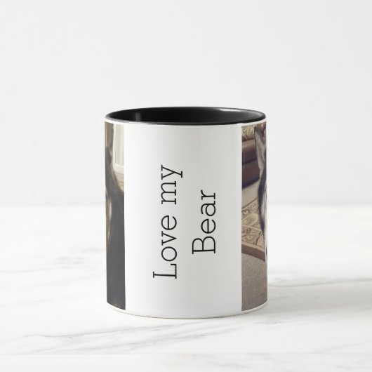 パーソナライズな飼い犬の写真の白黒のカスタムのマグ マグカップ (中央)