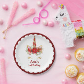 パーソナライズな魔法のクリスマスのユニコーンの誕生日 ペーパープレート (パーティー)