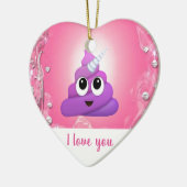 パーソナライズな魔法のユニコーンのウンチEmoji セラミックオーナメント (左)