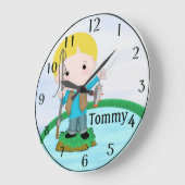 パーソナライズな魚釣りの柱時計 ラージ壁時計 (傾斜)