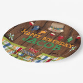 パーソナライズな魚釣りの誕生会 ペーパープレート (アングル)