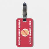 パーソナライズな鮫の卵のアレルギー警報 ラゲッジタグ (裏面縦)