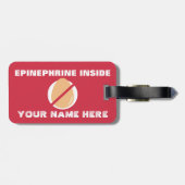 パーソナライズな鮫の卵のアレルギー警報 ラゲッジタグ (裏面横)