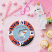 パーソナライズな鮫週の紙皿 ペーパープレート (パーティー)