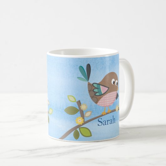 パーソナライズな鳥のマグ コーヒーマグカップ (正面右)