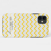 パーソナライズな黄色いシェブロン Case-Mate iPhoneケース (裏面(横))