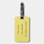 パーソナライズな黄色いローラースケートで滑るの漫画のキリン ラゲッジタグ (裏面縦)