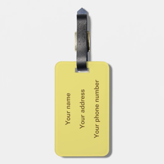 パーソナライズな黄色いローラースケートで滑るの漫画のキリン ラゲッジタグ (裏面縦)