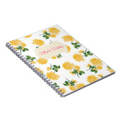 パーソナライズな黄色バラの白のノート ノートブック (右側)
