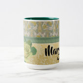 パーソナライズな黄色バラ ツートーンマグカップ (中央)