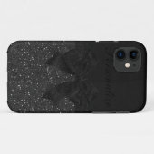 パーソナライズな黒いグリッター及び弓 Case-Mate iPhoneケース (裏面(横))