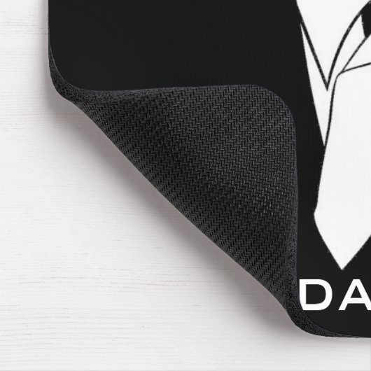 パーソナライズな黒いタキシードを持つおもしろいなヒップスターのオオカミ マウスパッド (コーナー)