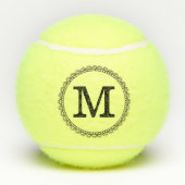 パーソナライズな黒いモノグラム テニスボール (裏面)