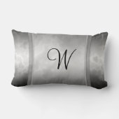 パーソナライズな黒い木炭大理石 ランバークッション (裏面)