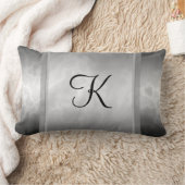 パーソナライズな黒い木炭大理石 ランバークッション (ブランケット)