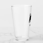 パーソナライズな黒い英国のブルドッグのシルエット タンブラーグラス (右)