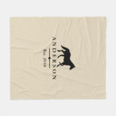 パーソナライズな黒い馬のシルエット及び暗灰色| フリースブランケット (正面(横))