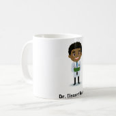 パーソナライズな黒い/アフリカのオスの医者/医学 コーヒーマグカップ (正面左)