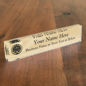 パーソナライズな黒および金ゴールドの弁護士の名札 デスクネームプレート (側面)