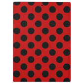 パーソナライズな黒くおよび赤い水玉模様 クリップボード (裏面)