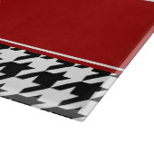 パーソナライズな黒くおよび赤く千鳥格子のなパターン カッティングボード (角)
