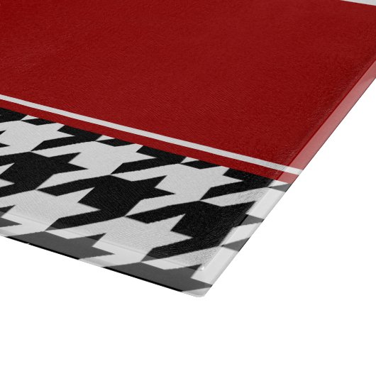 パーソナライズな黒くおよび赤く千鳥格子のなパターン カッティングボード (角)