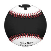 パーソナライズな黒く赤いチャンピオンのコーチ 野球ボール (裏面)