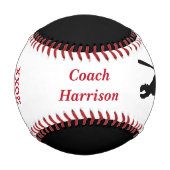 パーソナライズな黒く赤いチャンピオンのコーチ 野球ボール (正面)