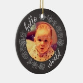 パーソナライズな黒板のこんにちはベビー第1 セラミックオーナメント (右)