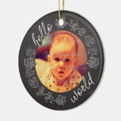 パーソナライズな黒板のこんにちはベビー第1 セラミックオーナメント (左)