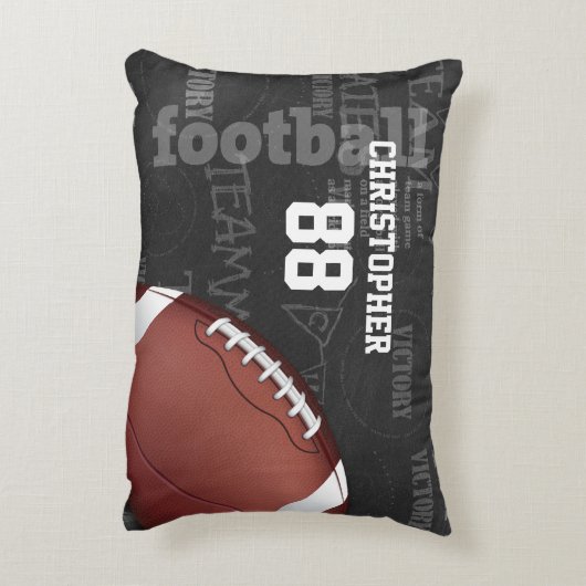 パーソナライズな黒板のアメリカン・フットボール アクセントクッション (裏面(縦))