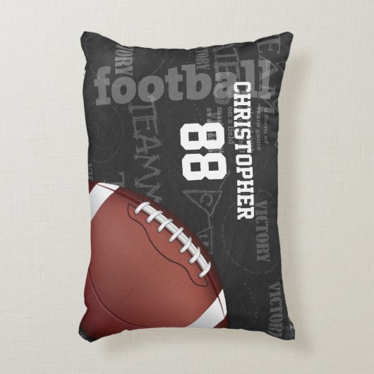 パーソナライズな黒板のアメリカン・フットボール アクセントクッション (正面(垂直))