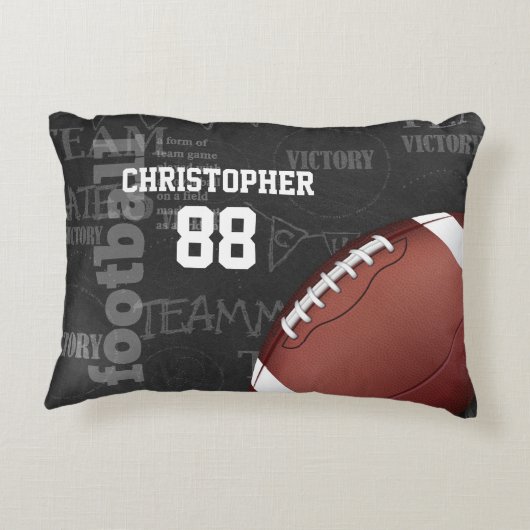 パーソナライズな黒板のアメリカン・フットボール アクセントクッション (裏面)