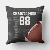 パーソナライズな黒板のアメリカン・フットボール クッション (裏面)