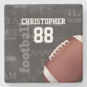 パーソナライズな黒板のアメリカン・フットボール ストーンコースター (正面)