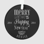 パーソナライズな黒板のクリスマスのオーナメント オーナメント (裏面)