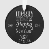 パーソナライズな黒板のクリスマスのオーナメント オーナメント (正面)