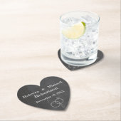 パーソナライズな黒板の結婚指輪 ペーパーコースター (インサイチュ)