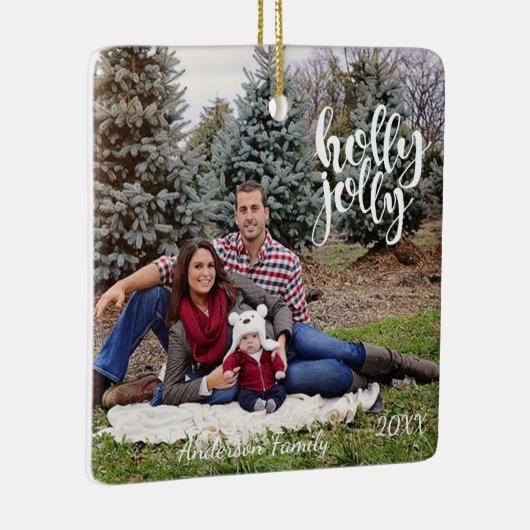 パーソナライズな1匹の写真のヒイラギのすてきなオーナメント セラミックオーナメント (右)