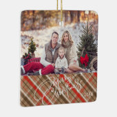 パーソナライズな1匹の写真のメリークリスマスのオーナメント セラミックオーナメント (右)