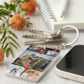 パーソナライズな10の写真家族のコラージュのハート キーホルダー (正面右)