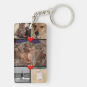 パーソナライズな10の写真家族のコラージュのハート キーホルダー (裏面)