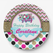 パーソナライズな10代のなプールを囲んでのパーティの紙皿 ペーパープレート (正面)