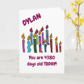 パーソナライズな12歳の誕生日はカードの良否を明りにすかして調べます カード (黄色い花)