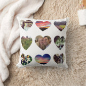 パーソナライズな18のハート形の写真の枕 クッション (ブランケット)