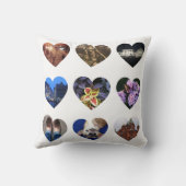 パーソナライズな18のハート形の写真の枕 クッション (裏面)