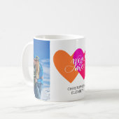 パーソナライズな2つの写真のハートあなた及び私示されるカスタム コーヒーマグカップ (正面左)