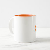 パーソナライズな2調子のオレンジおよび白いマグ ツートーンマグカップ (正面左)